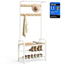 VASAGLE Schuhbank 72 x 183 x 34 cm modern / weiß