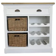 Casa Padrino Kommode 80 x 80 x 35 cm Antik Weiß / Naturfarben