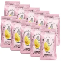 10x Gorilla Espresso Entkoffeiniert 1kg Bohnen Kaffeebohnen Kaffee