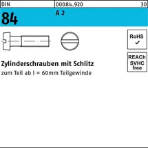 Hörger & Geßler Zylinderschraube DIN 84/ISO 1207 Schlitz M1,2 x 8 2000 Stück