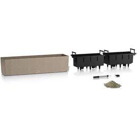 LECHUZA Balconera Stone 80 Komplettset 80 x 19 x 19 cm sandbeige