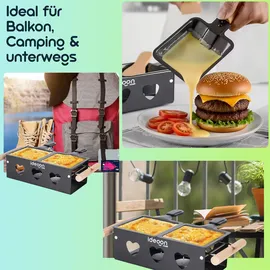 ideoon Raclette-Teelicht für 2 Personen schwarz
