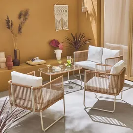 sweeek Loungeset 4 Sitzplätze Weiß