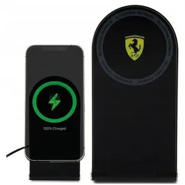 Ferrari gedrucktes Logo MagSafe faltbares 2-in-1-15-W-Induktionsladegerät - Schwarz