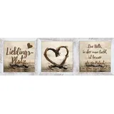 Bönninghoff Bilder-Set 3-teilig TRISTAN, braun - Weiß - 23 x 23 cm - Lieblingsplatz