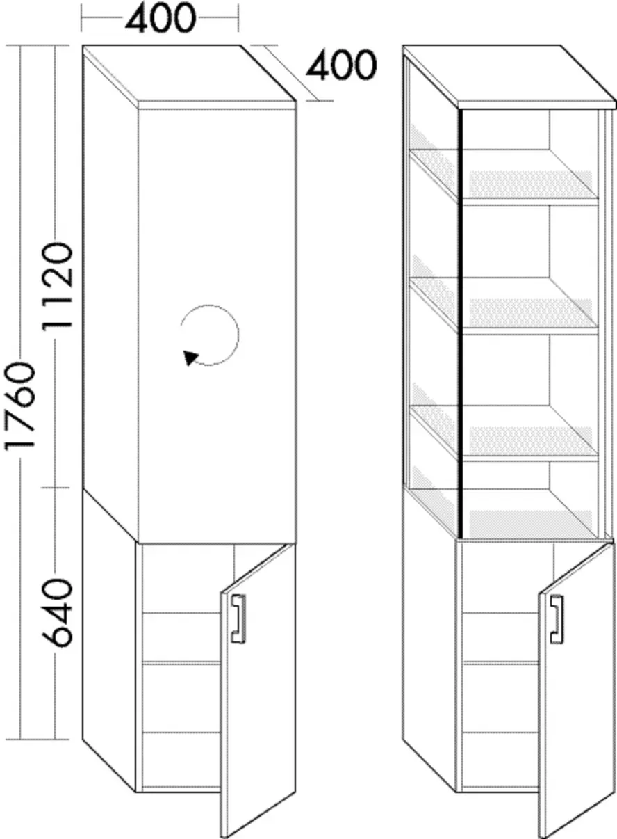 Burgbad Hochschr.Sys30 PG1 Aqua 1760x400x400 Eisblau Matt, HSTC040LF5663 HSTC040LF5663