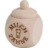 Hofmeister Holzwaren Holzdose, mit Schraubverschluss, Aufdruck mit Tampondruck 4 cm/Milchzähne)