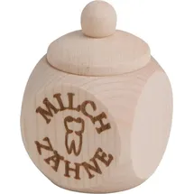 Hofmeister Holzwaren Holzdose, mit Schraubverschluss, Aufdruck mit Tampondruck 4 cm/Milchzähne)
