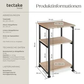 Tectake Memphis Braun Eiche 34 x 30 x 59 cm