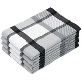ZOLLNER 4er Set Geschirrtücher Baumwolle in 50x70 cm - saugstarke und robuste Küchentücher - waschbar bis 60°C – in schwarz kariert - Gastronomiequalität - Oeko Tex® Zertifiziert
