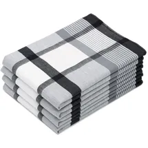 ZOLLNER 4er Set Geschirrtücher Baumwolle in 50x70 cm - saugstarke und robuste Küchentücher - waschbar bis 60°C – in schwarz kariert - Gastronomiequalität - Oeko Tex® Zertifiziert