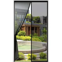 luxuskollektion Fliegengitter Tür Magnet Vorhang 80 x 220 cm Schwarz