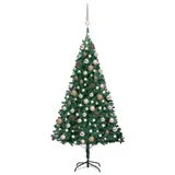 vidaXL Künstlicher Weihnachtsbaum mit Beleuchtung & Kugeln Grün 150 cm