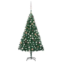 vidaXL Künstlicher Weihnachtsbaum mit Beleuchtung & Kugeln Grün 150 cm