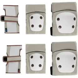 Kikkaboo Kinder Schutzausrüstung, 6-teiliges Protektoren-Set, Größe XS bis 25 kg beige