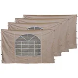 QUICK STAR 4 Seitenteile mit PVC Fenster 300x195cm für Pavillon Sahara 3x3m Seitenwand Sand