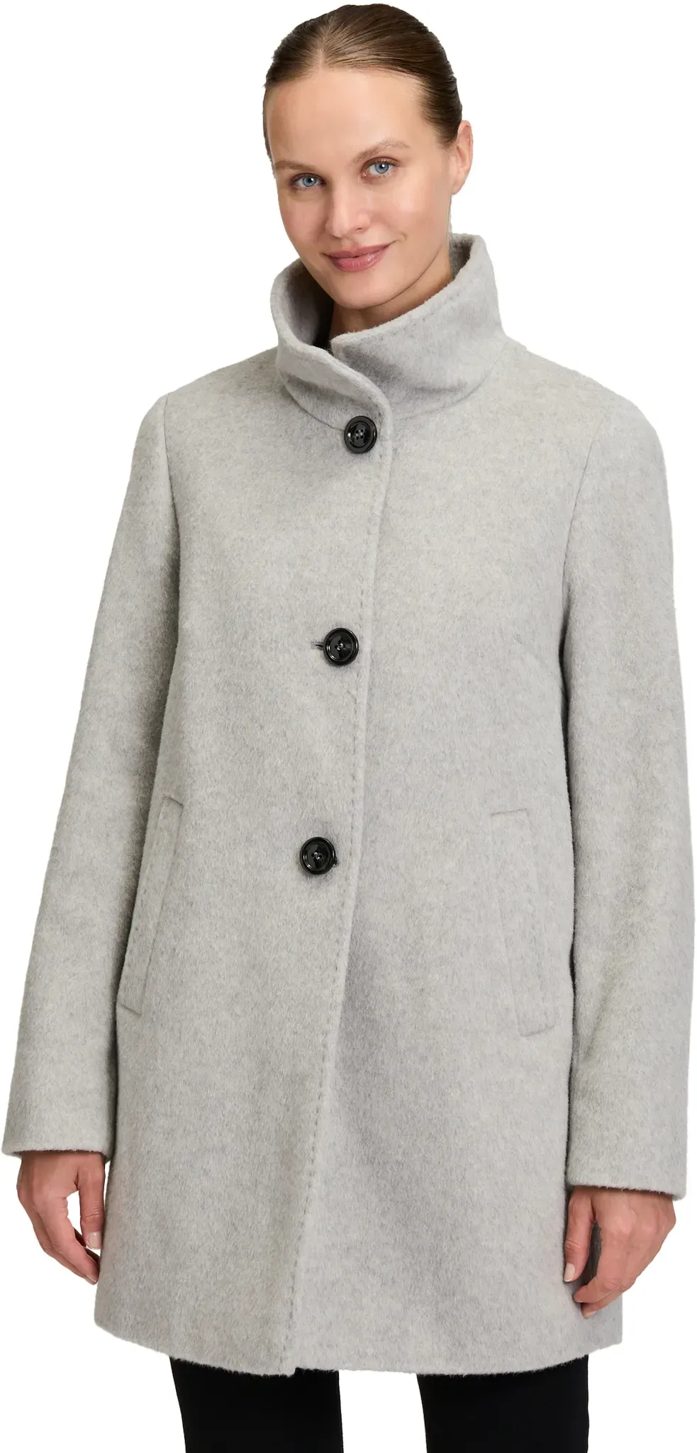 Wolljacke GIL BRET, Damen, Gr. 38, grau (light grau melange), Obermaterial: 64% Wolle, 16% Polyamid, 8% Kaschmir, 7% Polyester, 5% sonstige Fasern, meliert, regular fit ca. Mitte Oberschenkel, gerader Abschluss, Jacken, mit Taschen