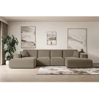 ALTDECOR Ecksofa mit Schlaffunktion und Bettkasten Corner Sofa Eckcouch Couch U-Form universal, links/rechts angeordnet Schlafcouch Ausziehbar Wohn... - Braun