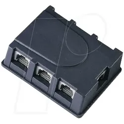 ISDN Verteiler Box 6-fach – Kabel 3m, Abschlusswiderstände 2x100 Ohm