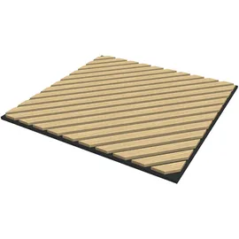 [neu.holz] Akustik-Wandpaneel 12er Set Vang diagonal 60x60 cm Eichenoptik