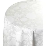 Tischdecke Stofftischdecke aus 100% Baumwolle mit Paspelband Rund 140 cm Verona Rose Weiß Gartentischdecke Wasserabweisend