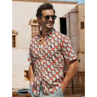 Lerros Kurzarmhemd floral rot 3XL