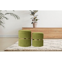 Kayoom Sitzhocker »Hocker Milas 2er-Set, Praktischer und versteckter Stauraum«, (Set, 2 St.), stapelbar, mit Stauraum, Edelstahlsockel, Farbenfroh unaufdringlich, grün