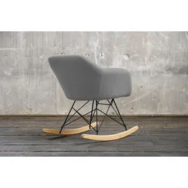 KAWOLA Schaukelsessel Stella Polyester 60 x 90 x 70 cm Grau mit Rollen