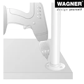 Wagner Möbelbein Industrial Pipe Ø 32,5 mm Länge 710 mm Schwarz