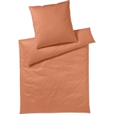 Yes for Bed Bettwäsche Pure & Simple Uni, (3 tlg.), aus hochwertigem Mako-Satin orange (1 St.), x 220 cm