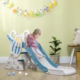 Rutsche Im Weltraum-design Für Babys Von 18 Bis 36 Monaten Mit Rutschfesten Leitern, Indoor-rutsche Aus Pe Und Pp, 157 X 46,5 X 80 Cm, Blau Und Weiß