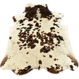 KUHFELL online & NOMAD Fellteppich KUHFELL STIERFELL RINDERFELL TEPPICH BRAUN WEIß TRICOLOR 210 x 190 cm