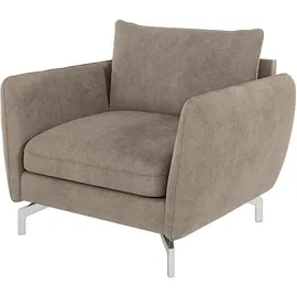 s-style möbel Sessel Benita Mikrofaser 75 x 85 x 90 cm Beige mit Wellenfederung