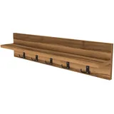 [en.casa] Wandgarderobe Hammarö 80x13x18cm Walnuss