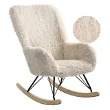 Beliani Schaukelsessel, Hellbraun, Textil, 66x104x98 cm, Wohnzimmer, Sessel, Schaukelstühle