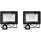 2*led strahler mit bewegungsmelder außen 30W,3000LM LED Strahler Außen mit Bewegungsmelder IP66 Scheinwerferled aussenstrahler bewegungsmelder Kaltes Weiß 6000K Außenstrahler LED Fluter Flutlicht