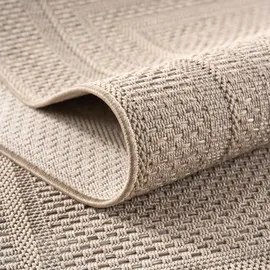 KADIMA DESIGN Teppich Outdoor VENTOUX in Beige, mit Bordüre, 80 x 250 cm