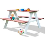Coemo Picknicktisch Holz Kindersitzgruppe Weiß / Teak