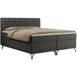 MKS Meble MKS Boxbett, Dunkelgrau, 2-Sitzer, H3, 7-Zonen, Rechteckig, 160x200 cm, Schlafzimmer, Betten, Boxspringbetten