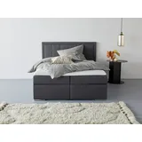 Collection AB Boxbett COLLECTION AB "Athena" wahlweise mit Bettkasten", grau (anthrazit), B:153cm L:206cm, Komplettbetten, Boxspringbett, inkl. Topper bei Ausführung mit Matratze, in Härtegraden H2, H3, H4