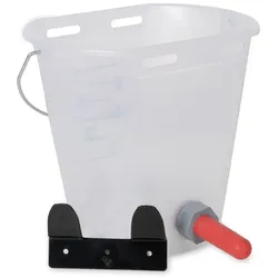 VOSS.farming Tränkeimer transparent 9 Liter, Kälbereimer inkl. Ventil, Sauger, Kunststoffhalterung