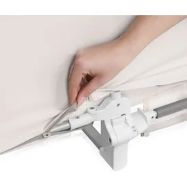 lionelo Lora XL Tragbares Bettschutzgitter für Kinder, Neigungsverstellung bis 180°, klappbares Schutzgitter für Bett, 45 cm – 150 cm, StandSafe-Sicherung, Schutz gegen Herausfallen