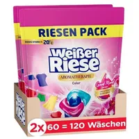Weißer Riese Color Trio-Caps Aromatherapie Orchidee (120 Waschladungen), Color Waschmittel mit Good Mood-Duft