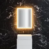 Neoro n60 Spiegelschrank B: 60 cm mit 2 Türen, mit umlaufender Beleuchtung, BN0491MI,