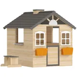 Outsunny Spielhaus für Kinder Holz Natur