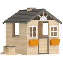 Outsunny Spielhaus für Kinder Holz Natur