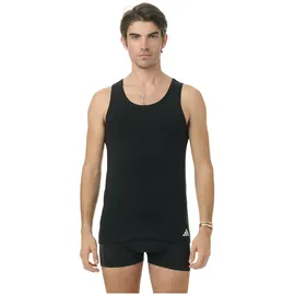 adidas Herren Unterhemden, 2er Pack - Tank Top, Active Flex Cotton ärmellos, einfarbig, Schwarz Baumwolle X-Large