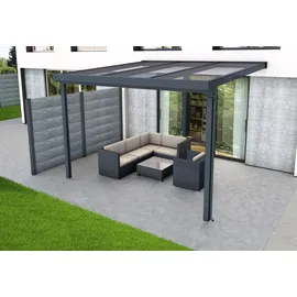 Gutta Terrassendach Premium 309 x 306 cm anthrazit / Polycarbonat opal weiß