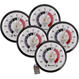 Lantelme 5 Stück Kühlschrankthermometer Set selbstklebend – Thermometer in Schwarz für Kühlschrank, Gefrierschrank, Kühltheke, Weinkühlschrank und Minibar – Präzise Temperaturkontrolle