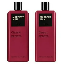 Marbert Man Classic Bath & Shower Gel 2 x 400 ml + Enzyme Peeling Puder 10 g Gratis